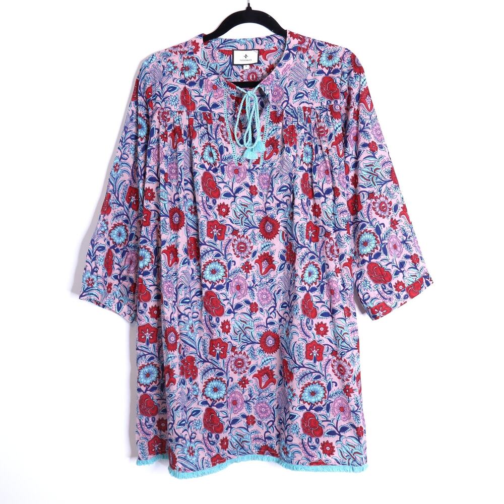 TUCKERNUCK Mauve and Rose Wildflower Bondi Coverup Beachwear Women's S